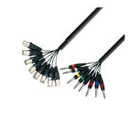 adam hall K3 L8 MV 0300 câble audio 3 m 8 x 6,35 mm TRS 8 x XLR (3-pin) Noir