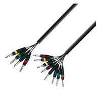 Adam Hall Cables 3 STAR L8 VP0 300 - Câble Multipaire 4 x Jack 6,35 mm TRS stéréo vers 8 x Jack 6,35 mm mono 3 m