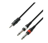 Adam Hall Cables 3 STAR YWPP 0600 - Câble Audio Mini-Jack 3,5 mm stéréo vers 2 x Jack 6,35 mm mono 6 m