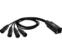 Adam Hall Adaptateur DEFENDER K4CATBOXXM3 – 1x RJ45 vers 4x XLR mâles 3 pôles – 0,3 m