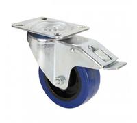 Adam Hall - Roulette pivotante avec frein - bleu - 100 mm