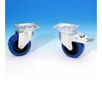 Adam Hall - Roulette pivotante - bandage bleu - frein double action - 100 mm