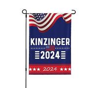 Adam Kinzinger 2024 Drapeaux Adam Kinzinger 2024 Drapeau de jardin Drapeaux de jardin fantaisie 12 x 18 Drapeau de cour double face pour la maison