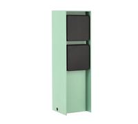 Adam Outdoor Outlet Mint With Black Covers, 2 Sockets, Powder-Coated Stainless Steel, Solidly Wired For Connecting Garden Appliances Or Lighting,