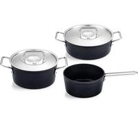 Adamant Jeu De Faitout/Sautoir/Casserole En Aluminium À Revêtement Anti-Adhésif, 3 Pièces Dont 2 Avec Couvercle Métallique (1 Faitout, 1 Sautoir, 1 Casserole À Queue), Compatible Induction