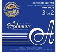 Adamas Cordes Guitare Acoustique Nuova Phosphor Bronze Coated Jeu 3 cordes Ex-Light .010 1717NU-3