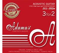 Adamas Cordes Guitare Acoustique Phosphor Bronze Historic Reissue 3 jeux Sup-Light .011-.052