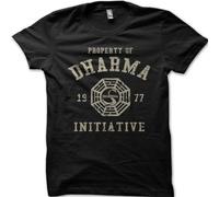 ADAMF WRNNUP Dharma Initiative 1977 TV Show Lost Printed Cotton T-Shirts 899729868 Black XL
