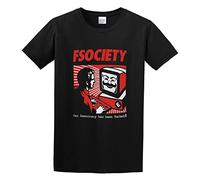 ADAMF WRNNUP Men's Fsociety Our Democracy Has Been Hacked Hacker Vendetta Mask Anonymous T-Shirts Black M