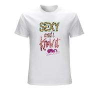 ADAMF WRNNUP Men's LMFAO Sexy and I Know It Cheetah Text T-Shirts White S