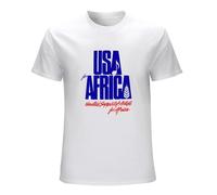 ADAMF WRNNUP Men's We are The World Anniversary USA for Africa United Artists White T-Shirt White L