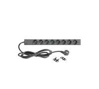 ADAMHALL 19" Pièces 87471 USB - Multiprise 8-Fach 19" Avec Interrupteur Et 2 US
