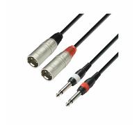 Adam Hall Cables K3 TMP Lot de 2 prises XLR vers 2 prises mono jack 6,3 mm 6 m