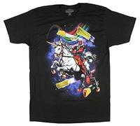 AdamimyClay® Marvel Comics Deadpool Riding Unicorn Maximum Effort Graphic T-Shirt [Medium]