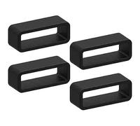 ADAMO Boucle de rechange en silicone souple pour bracelet de montre - 20 mm, 22 mm, 24 mm - Noir, Noir, 22 MM, 4 boucles en silicone noires de 22 mm