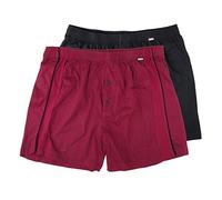ADAMO Pack de 2 Boxers 'David' by Grande Taille Jusqu'au 20 (8XL) - Bordeaux/Noir, Taille:18