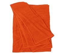 ADAMO Serviette de plage XXL 100 % coton - 100 x 220 cm, orange : 515 - Serviette de sauna - Serviette de bain grande taille - Serviette de douche, serviette de bain et serviette de sauna