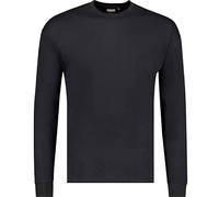 ADAMO T-shirt basique à manches longues et col rond pour homme jusqu'à grande taille 12XL, Noir , 3XL grande taille