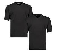 ADAMO T-Shirt col V Noir by Jusqu'au 10XL - Pack de Deux, Taille:4XL
