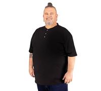 ADAMO T-shirt pour homme avec boutonnière - Coupe droite - Kaki - Série Silas - Grandes tailles jusqu'à 10XL, Noir , 4XL