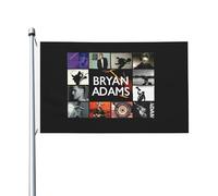 Adams Canadian rock Singer Bryan Drapeau Double Face 3x5FT - Décoration Murale Intérieur Extérieur - Tapisserie Chambre Concert Musique - Accessoire Déco Jardin Balcon Fête Fans
