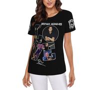 Adams Canadian Rock Singer Bryan T-Shirt Femme - Haut décontracté léger à Manches Courtes et col Ras du Cou - Tee-Shirt Mode Musique Rock - Vêtement Fans Concert et Cadeau XX-Large