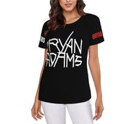 Adams Canadian Rock Singer Bryan T-Shirt Femme - Haut décontracté léger à Manches Courtes et col Ras du Cou - Tee-Shirt Mode Musique Rock - Vêtement Fans Concert et Cadeau XX-Large