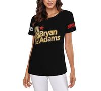 Adams Canadian Rock Singer Bryan T-Shirt Femme - Haut décontracté léger à Manches Courtes et col Ras du Cou - Tee-Shirt Mode Musique Rock - Vêtement Fans Concert et Cadeau XX-Large
