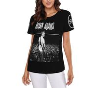 Adams Canadian Rock Singer Bryan T-Shirt Femme - Haut décontracté léger à Manches Courtes et col Ras du Cou - Tee-Shirt Mode Musique Rock - Vêtement Fans Concert et Cadeau XX-Large