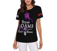 Adams Canadian Rock Singer Bryan T-Shirt Femme - Haut décontracté léger à Manches Courtes et col Ras du Cou - Tee-Shirt Mode Musique Rock - Vêtement Fans Concert et Cadeau XX-Large