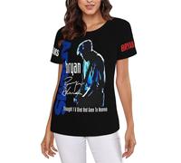 Adams Canadian Rock Singer Bryan T-Shirt Femme - Haut décontracté léger à Manches Courtes et col Ras du Cou - Tee-Shirt Mode Musique Rock - Vêtement Fans Concert et Cadeau XX-Large