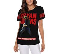 Adams Canadian Rock Singer Bryan T-Shirt Femme - Haut décontracté léger à Manches Courtes et col Ras du Cou - Tee-Shirt Mode Musique Rock - Vêtement Fans Concert et Cadeau XX-Large