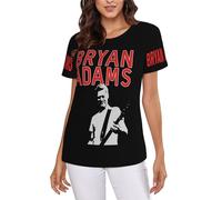 Adams Canadian Rock Singer Bryan T-Shirt Femme - Haut décontracté léger à Manches Courtes et col Ras du Cou - Tee-Shirt Mode Musique Rock - Vêtement Fans Concert et Cadeau XX-Large