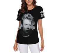 Adams Canadian Rock Singer Bryan T-Shirt Femme - Haut décontracté léger à Manches Courtes et col Ras du Cou - Tee-Shirt Mode Musique Rock - Vêtement Fans Concert et Cadeau XX-Large