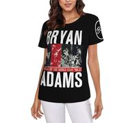 Adams Canadian Rock Singer Bryan T-Shirt Femme - Haut décontracté léger à Manches Courtes et col Ras du Cou - Tee-Shirt Mode Musique Rock - Vêtement Fans Concert et Cadeau XX-Large