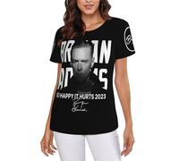 Adams Canadian Rock Singer Bryan T-Shirt Femme - Haut décontracté léger à Manches Courtes et col Ras du Cou - Tee-Shirt Mode Musique Rock - Vêtement Fans Concert et Cadeau XX-Large