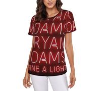 Adams Canadian Rock Singer Bryan T-Shirt Femme - Haut décontracté léger à Manches Courtes et col Ras du Cou - Tee-Shirt Mode Musique Rock - Vêtement Fans Concert et Cadeau XX-Large