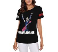 Adams Canadian Rock Singer Bryan T-Shirt Femme - Haut décontracté léger à Manches Courtes et col Ras du Cou - Tee-Shirt Mode Musique Rock - Vêtement Fans Concert et Cadeau XX-Large