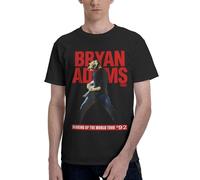 Adams Canadian Rock Singer Bryan T-Shirt Homme Coton Classique - T-Shirt Musique Rock Légende - Haut Décontracté à Manches Courtes et Col Rond - Vêtements de Fans de Concert et Cadeau Medium
