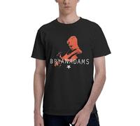 Adams Canadian Rock Singer Bryan T-Shirt Homme Coton Classique - T-Shirt Musique Rock Légende - Haut Décontracté à Manches Courtes et Col Rond - Vêtements de Fans de Concert et Cadeau Large