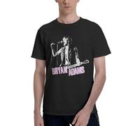 Adams Canadian Rock Singer Bryan T-Shirt Homme Coton Classique - T-Shirt Musique Rock Légende - Haut Décontracté à Manches Courtes et Col Rond - Vêtements de Fans de Concert et Cadeau Medium