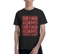 Adams Canadian Rock Singer Bryan T-Shirt Homme Coton Classique - T-Shirt Musique Rock Légende - Haut Décontracté à Manches Courtes et Col Rond - Vêtements de Fans de Concert et Cadeau Medium