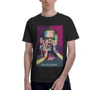 Adams Canadian Rock Singer Bryan T-Shirt Homme Coton Classique - T-Shirt Musique Rock Légende - Haut Décontracté à Manches Courtes et Col Rond - Vêtements de Fans de Concert et Cadeau Medium