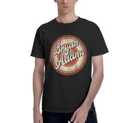 Adams Canadian Rock Singer Bryan T-Shirt Homme Coton Classique - T-Shirt Musique Rock Légende - Haut Décontracté à Manches Courtes et Col Rond - Vêtements de Fans de Concert et Cadeau Medium