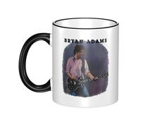 Adams Canadian rock Singer Bryan Tasse en céramique à bord coloré 330ml - Mug café et thé design rock - Vaisselle cadeau pour fans de musique - Accessoire cuisine et bureau