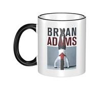 Adams Canadian rock Singer Bryan Tasse en céramique à bord coloré 330ml - Mug café et thé design rock - Vaisselle cadeau pour fans de musique - Accessoire cuisine et bureau