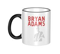 Adams Canadian rock Singer Bryan Tasse en céramique à bord coloré 330ml - Mug café et thé design rock - Vaisselle cadeau pour fans de musique - Accessoire cuisine et bureau