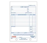 Adams Carnet de commandes de réparation, 3 parties, sans carbone, blanc/blanc, 5-9/16 x 8-7/16 pouces, 50 ensembles (T5084)