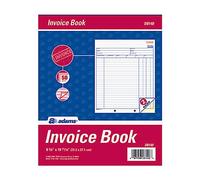 Adams Carnet de factures, 21,6 x 25,4 cm, 2 parties, sans carbone, blanc/canari, 50 ensembles par livre (D8140)