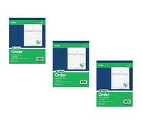 Adams DC8100 Lot de 3 cahiers de commande en 2 parties, sans carbone, blanc/canari, 21,6 x 25,4 cm, 50 ensembles par livre